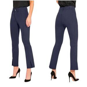 AYR The Sizzle Tonal Stretch Seamed Pants Womens 10 Navy  High Rise 26.5" Inseam